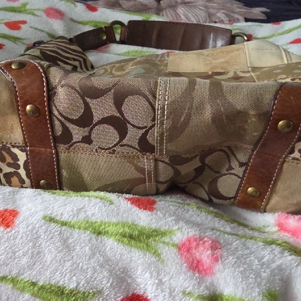 Patchwork Beige & Brown Shoulder Bag - image 5